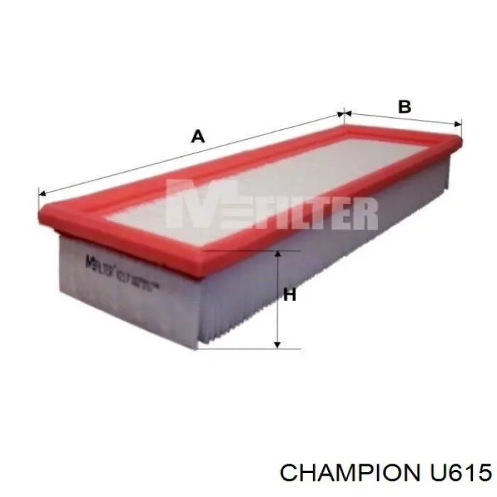 U615 Champion Повітряний фільтр двигуна