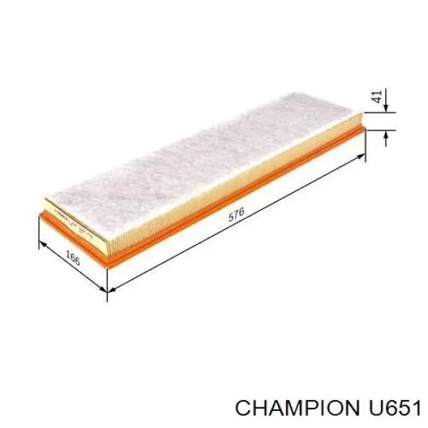 U651 Champion Повітряний фільтр двигуна