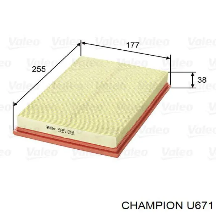 Елемент повітряного фільтра Champion U671 ціна, від 4.26 USD