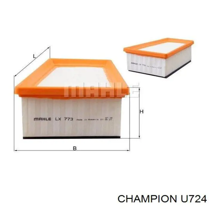 U724 Champion фільтр повітряний
