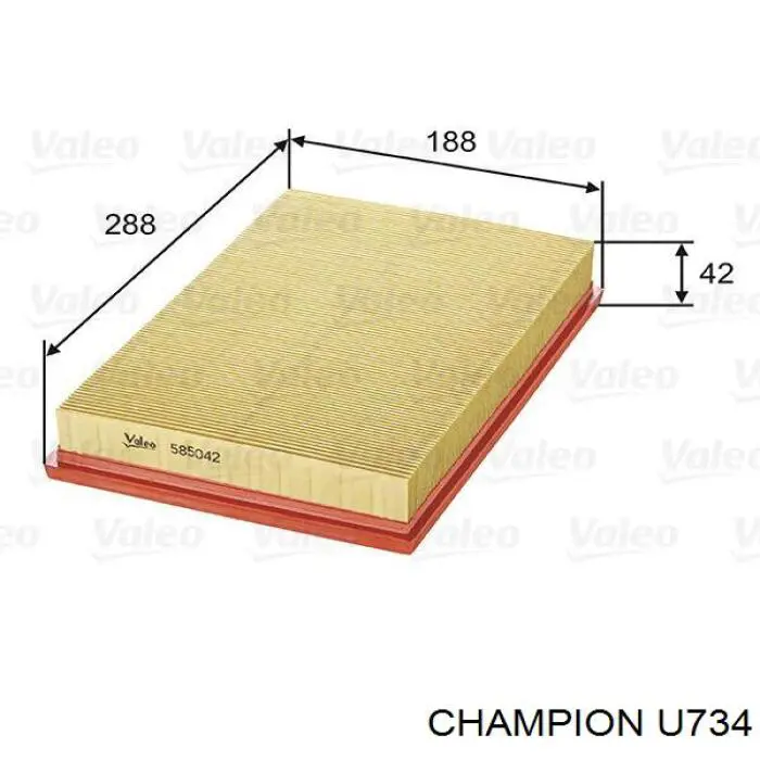 Купити U734 Champion Автомобільний фільтр повітря