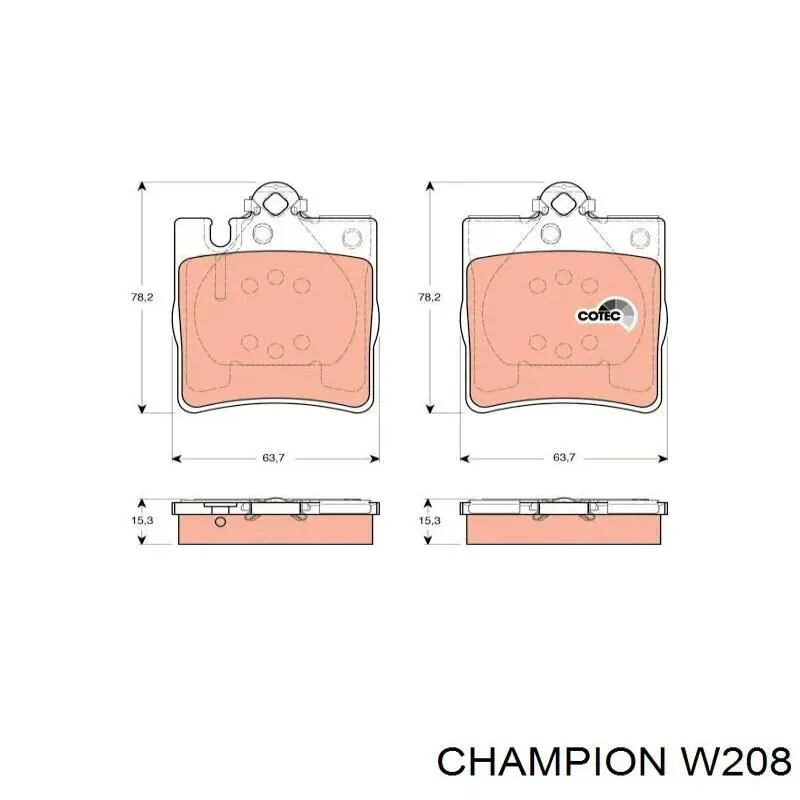 Елемент повітряного фільтра Champion W208 ціна, від 5.59 USD
