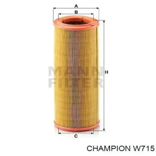 W715 Champion фільтр повітряний