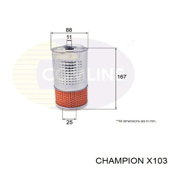 X103 Champion фільтр масляний