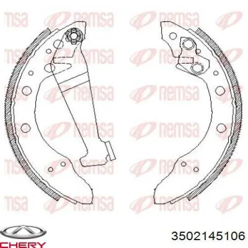 Колодки гальмові задні, барабанні 3502145106 Chery