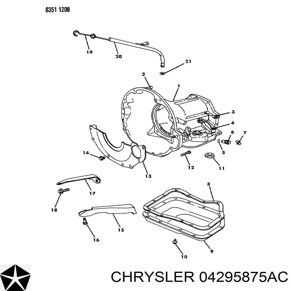Прокладка піддону АКПП Chrysler 04295875AC ціна, від 23.02 USD