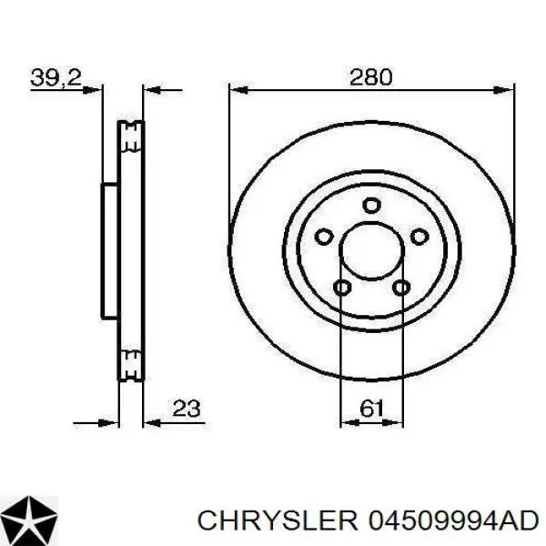 Гальмівні диски передні 04509994AD Chrysler