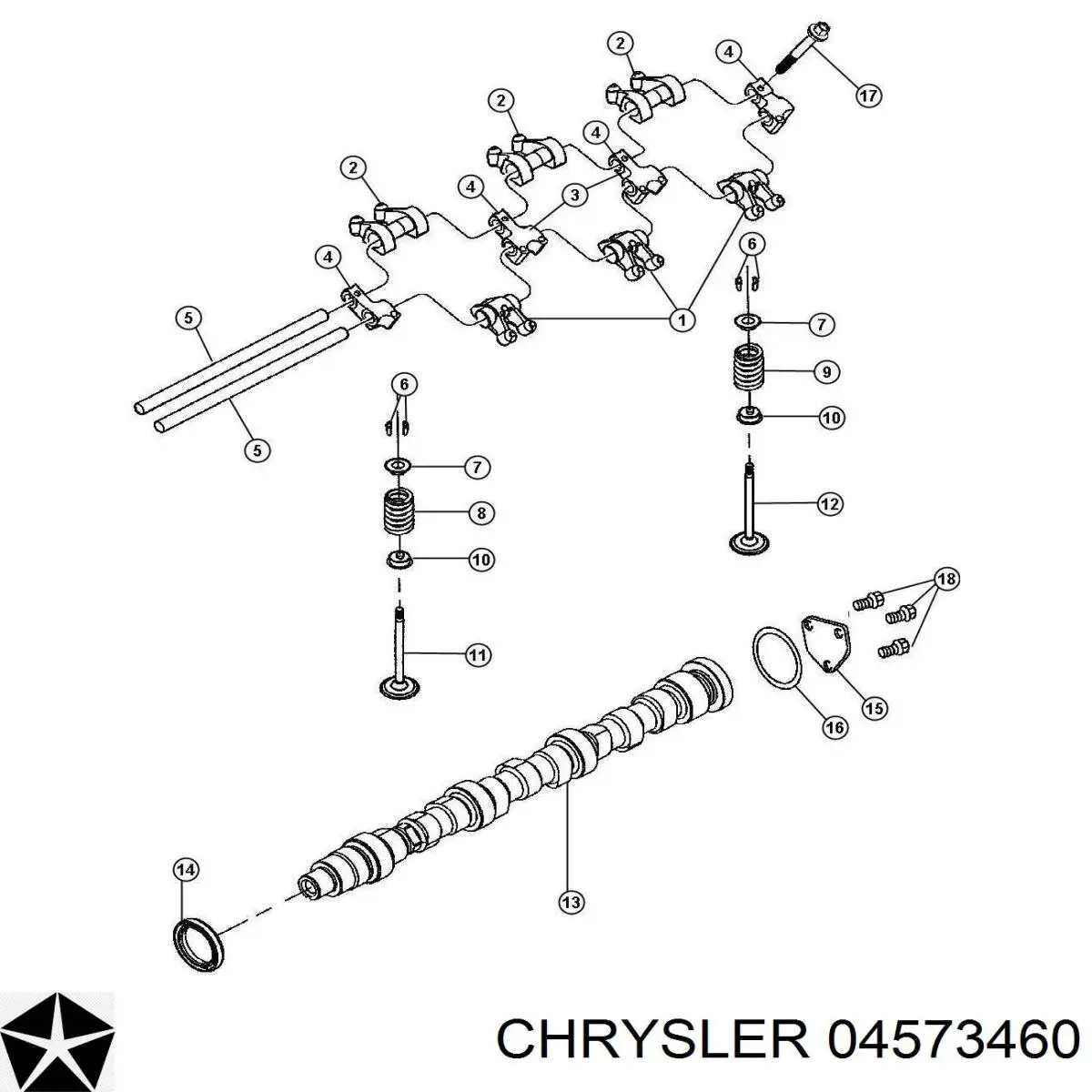 Коромисло клапана (рокер), впускний Chrysler 04573460 ціна, від 99.04 USD
