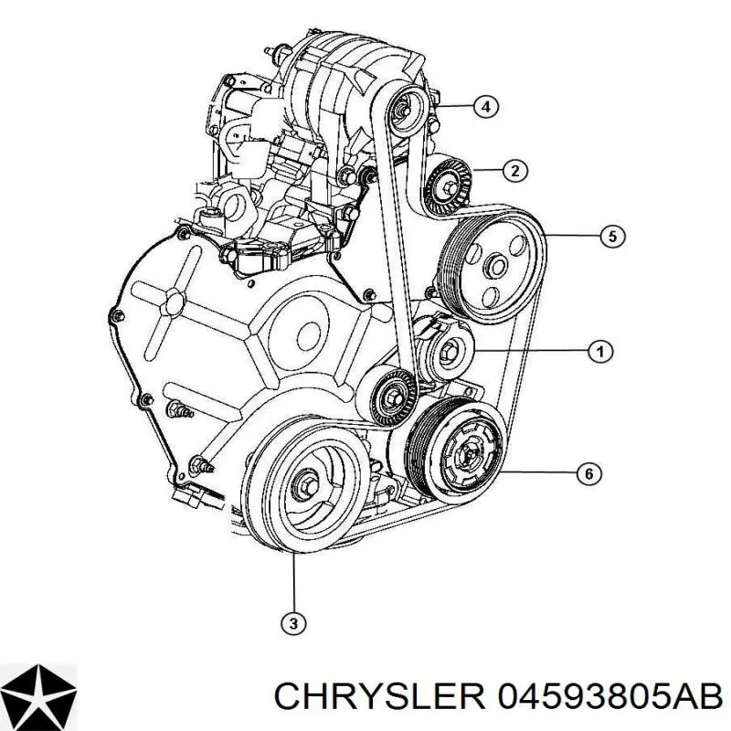 Купити 04593805AB Chrysler Натягувач приводного ременя