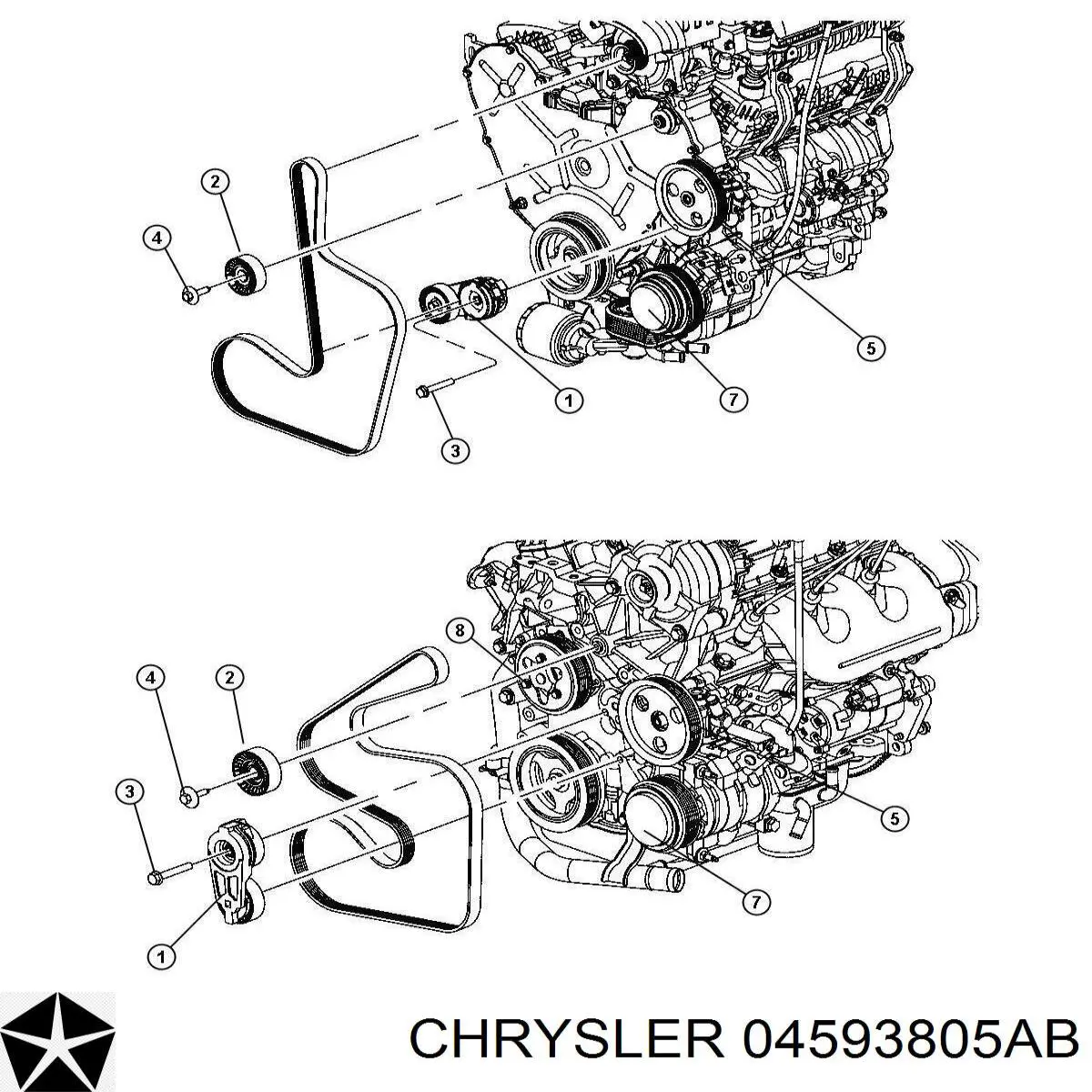 Натягувач приводного ременя 4593805AB Chrysler