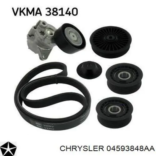 Ролик приводного ременя, паразитний 04593848AA Chrysler