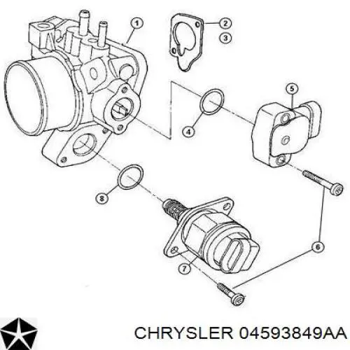 04593849AA Chrysler клапан/регулятор холостого ходу