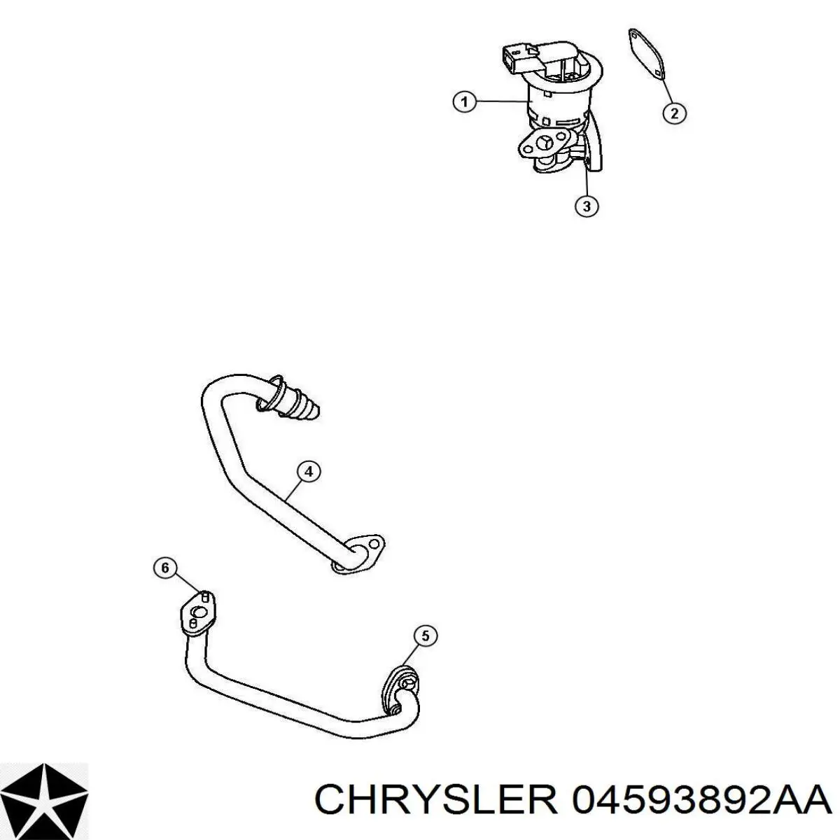 Клапан EGR Chrysler 04593892AA ціна, від 59.44 USD
