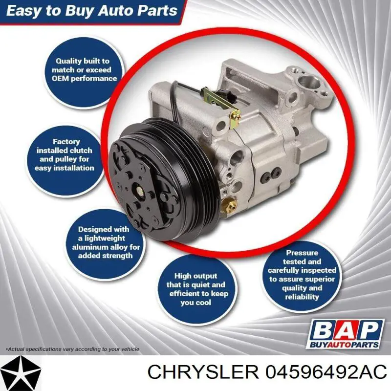 Компресор системи кондиціювання Fiat/Alfa/Lancia K04596492AC ціна, від 294.40 USD