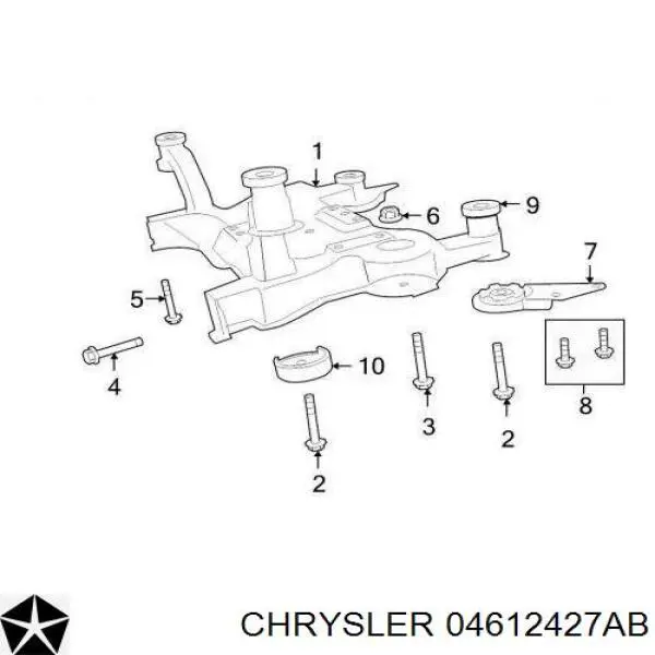 04612427 Chrysler подушка (опора двигуна, передня)