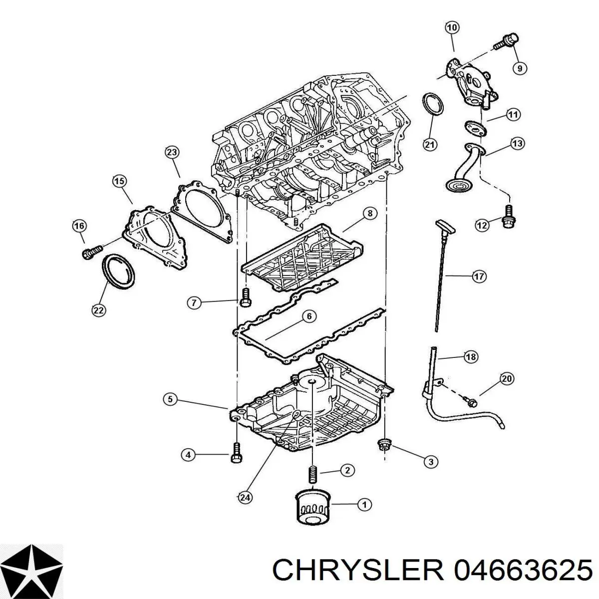 Сальник колінвала двигуна, задній Chrysler 04663625 ціна, від 5.62 USD