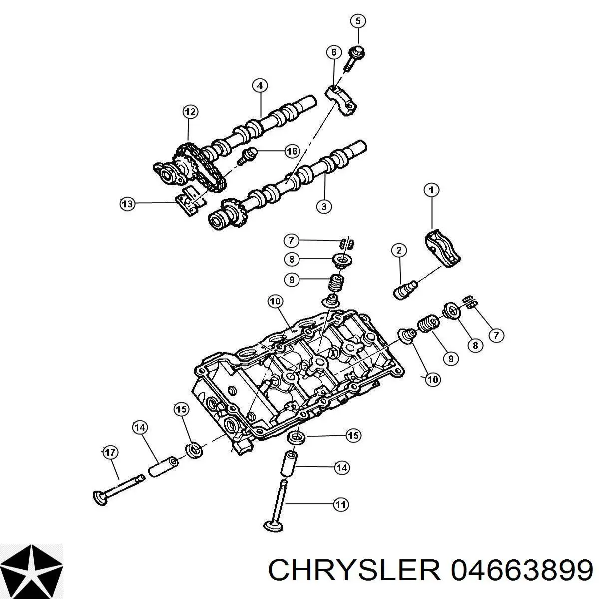 Клапан впускний Chrysler 04663899 ціна, від 10.75 USD