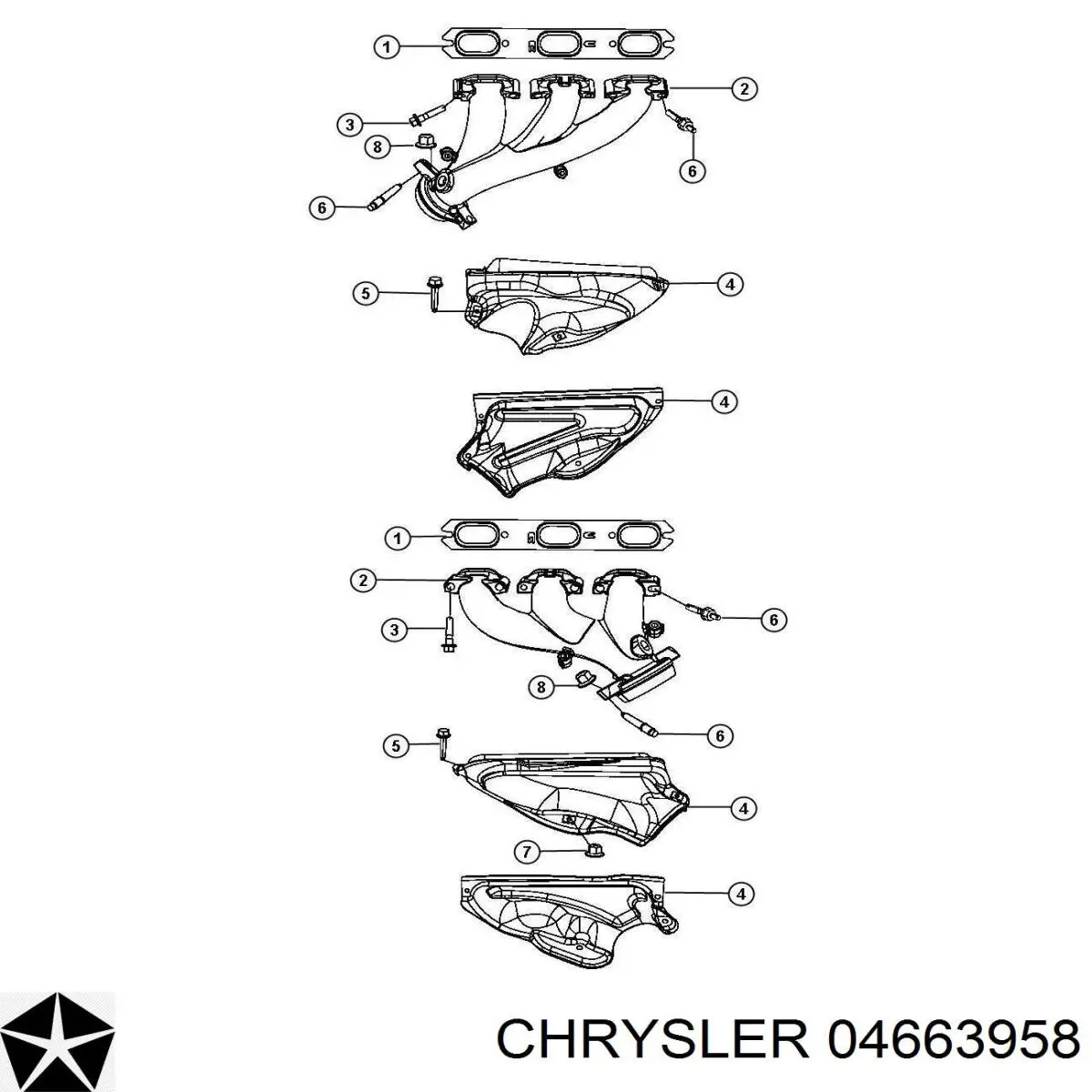 4663958 Chrysler Прокладка випускного колектора