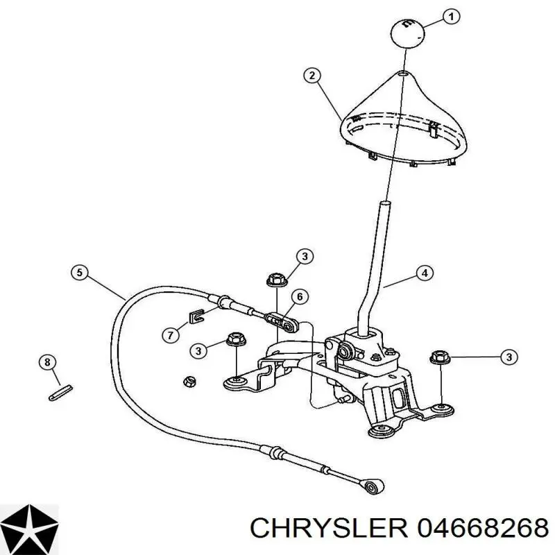 Трос перемикання передач, здвоєний Chrysler 04668268 ціна, від 31.85 USD