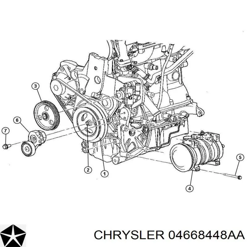 Шків насосу гідропідсилювача керма (ГПК) 05037520AA Chrysler