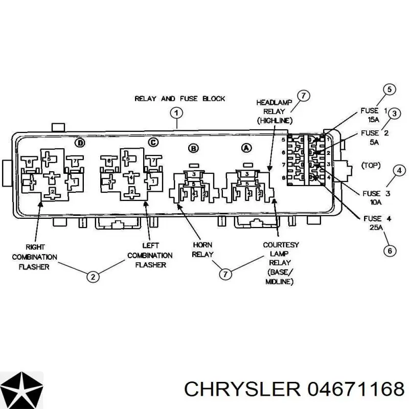 Купити 04671168 Chrysler Реле електричне багатофункціональне