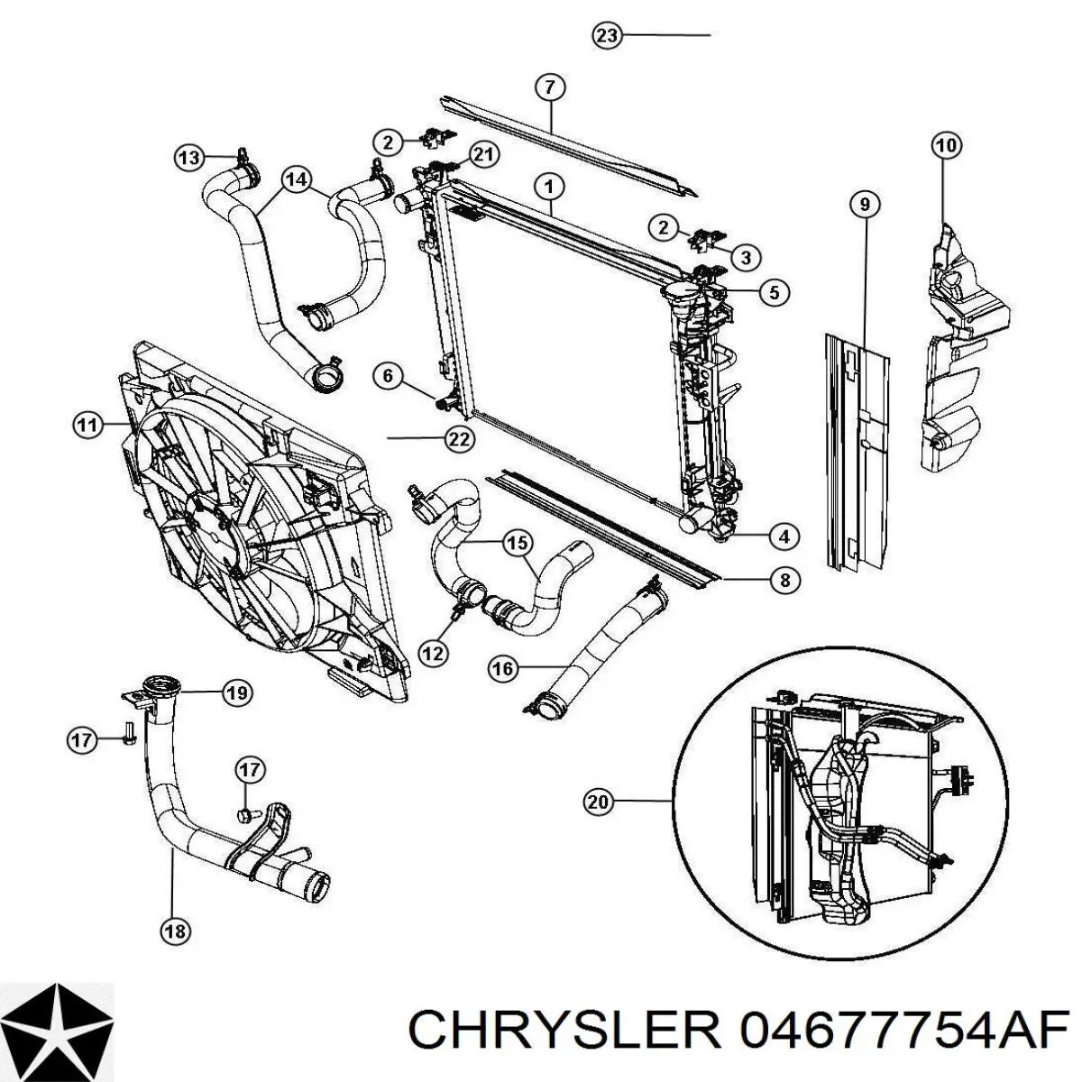 Радіатор охолодження двигуна 4677754AF Chrysler