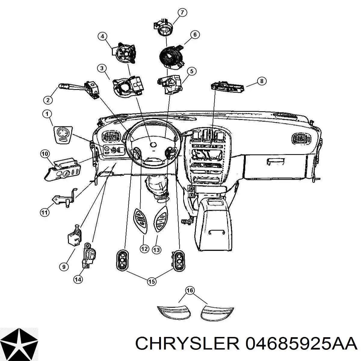 4685925AA Chrysler Блок кнопок центральної консолі