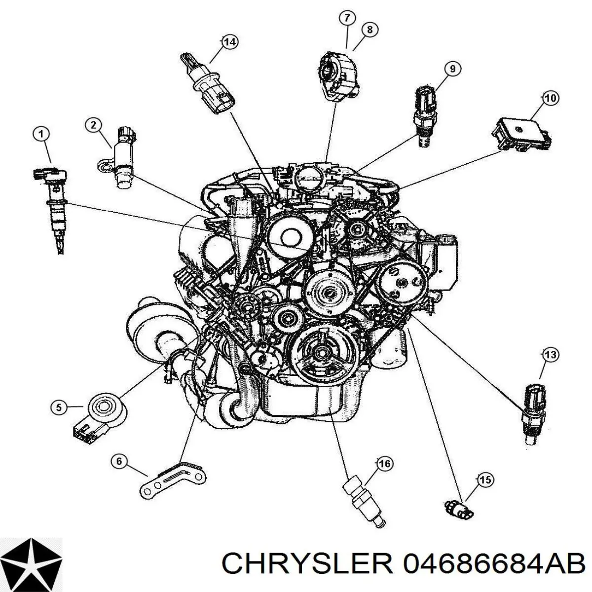 MAP сенсор Chrysler 04686684AB ціна, від 17.55 USD