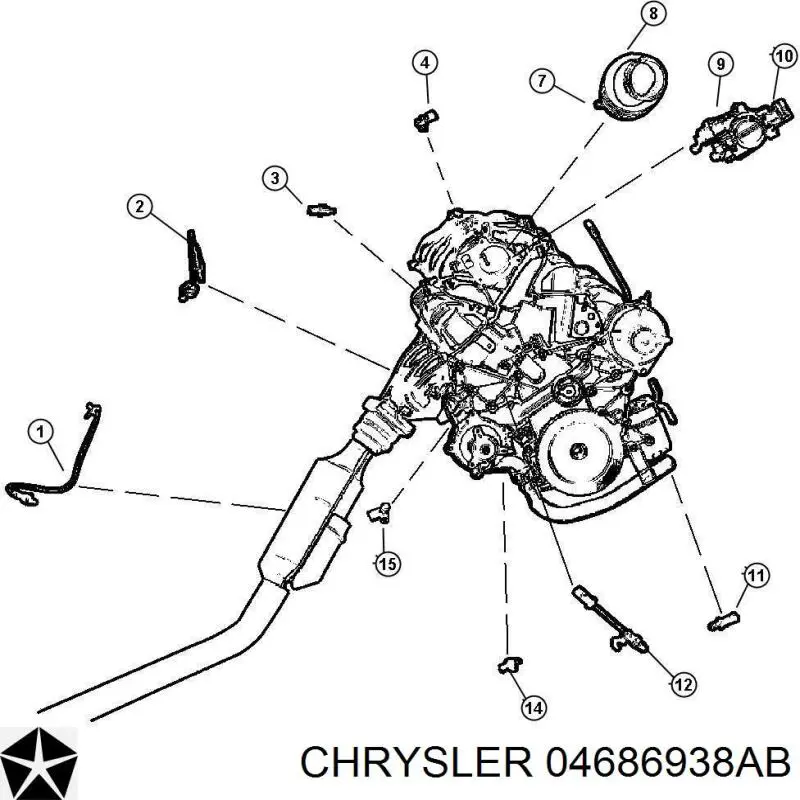 04686938AB Chrysler лямбдазонд, датчик кисню до каталізатора
