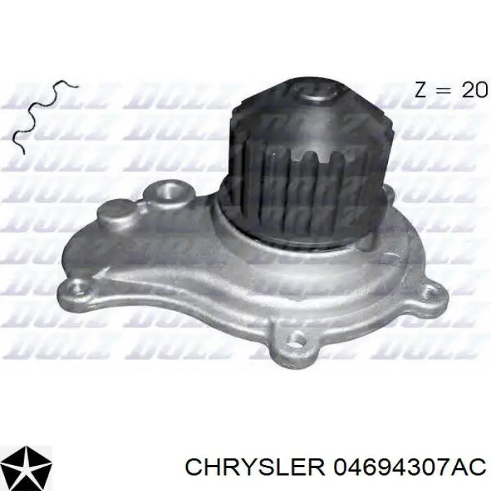 Помпа охолодження Chrysler 04694307AC ціна, від 35.42 USD