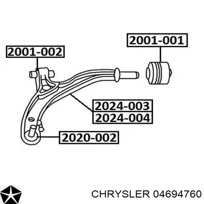 Купити 04694760 Chrysler Важіль передньої підвіски нижній, правий