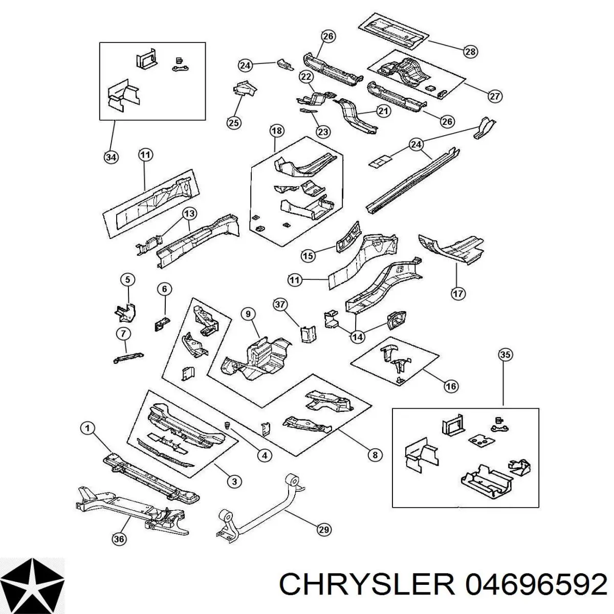 Купити 04696592 Chrysler Буфер/відбійник капота