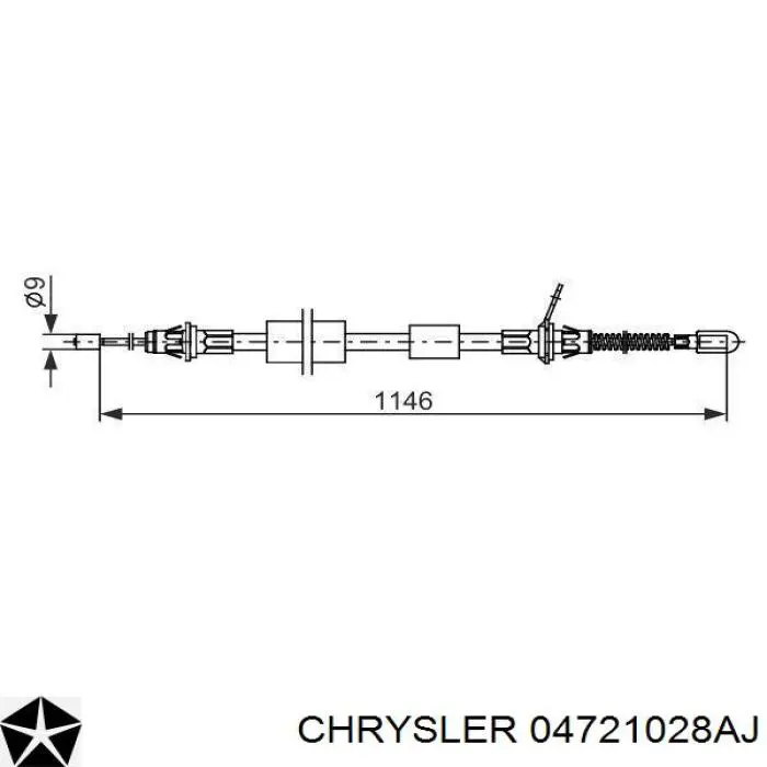 Трос стоянкового гальма задній правий Chrysler 04721028AJ ціна, від 19.07 USD