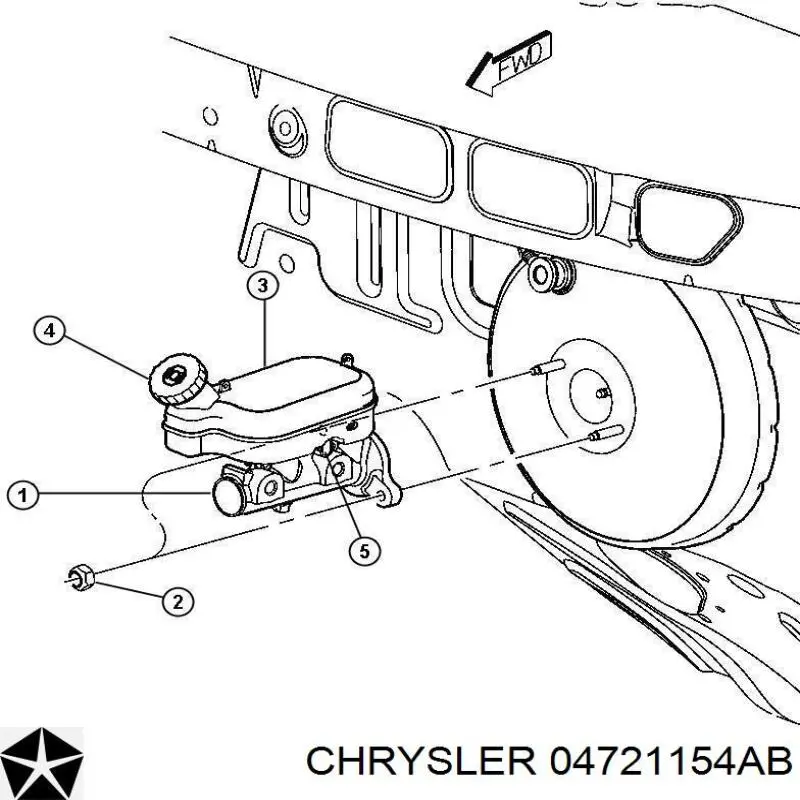 04721154AB Chrysler Циліндр гальмівний, головний