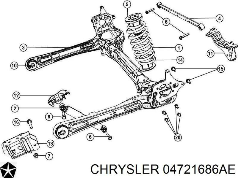 Купити 04721686AE Chrysler Стійка амортизатора задня