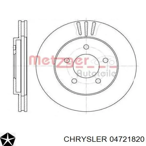 Диск переднього гальма Chrysler 04721820 ціна, від 38.73 USD