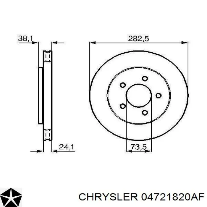 Купити 04721820AF Chrysler Ротор гальмівний