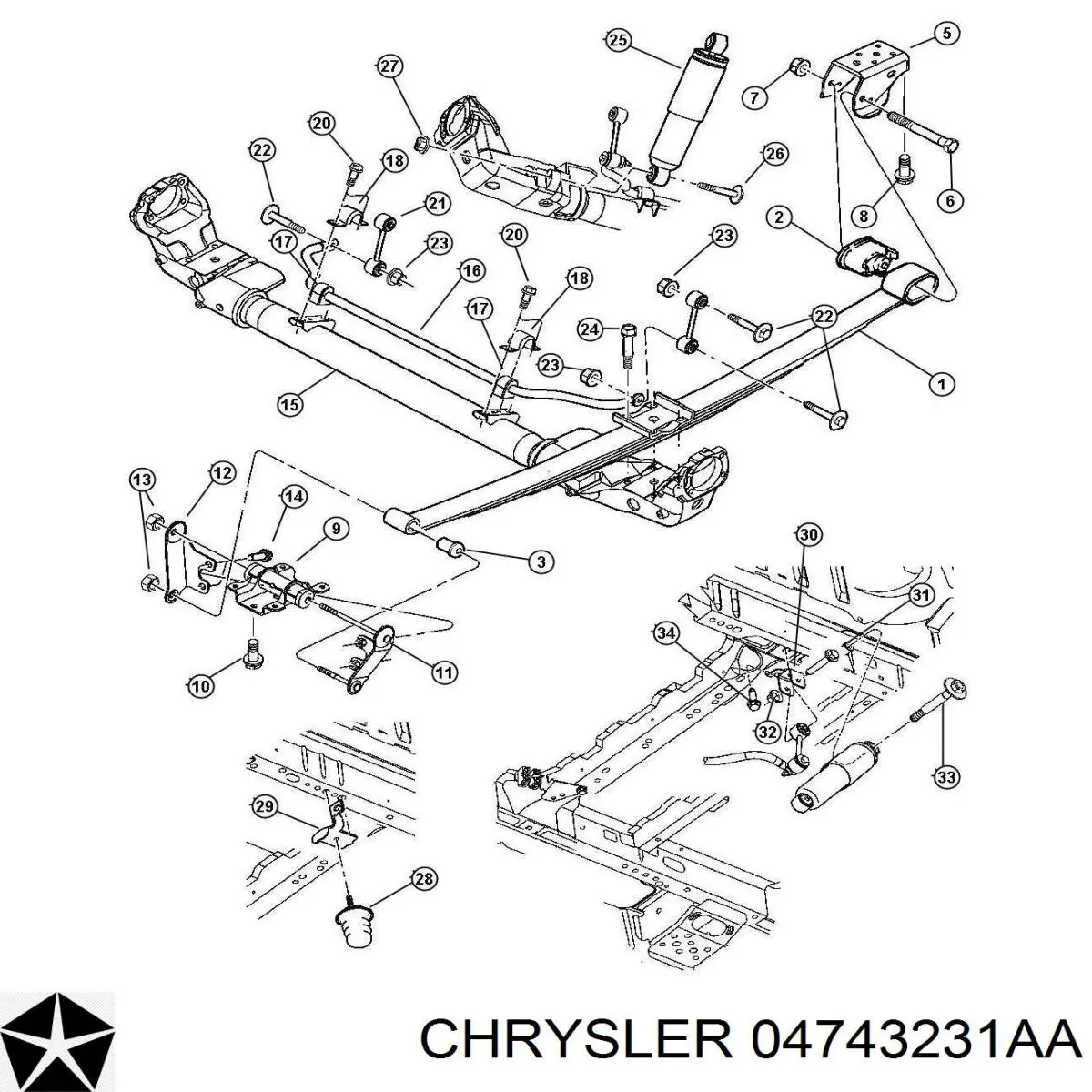 04743231AA Chrysler Амортизатори задні