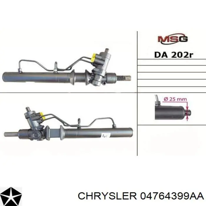 04897582AB Chrysler Рейковий рульовий механізм