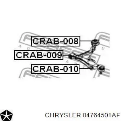 Важіль передній лівий Chrysler 04764501AF ціна, від 63.02 USD