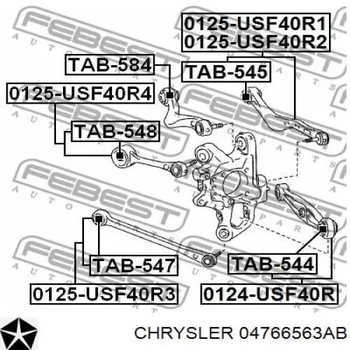 Кулак поворотний лівий Chrysler 04766563AB ціна, від 44.29 USD