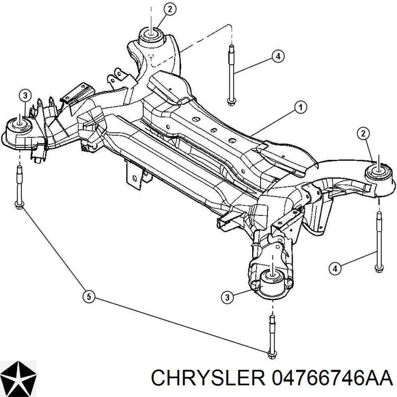 Сайлентблок задньої балки/підрамника Chrysler Pacifica TOURING (Крайслер Pacifica)
