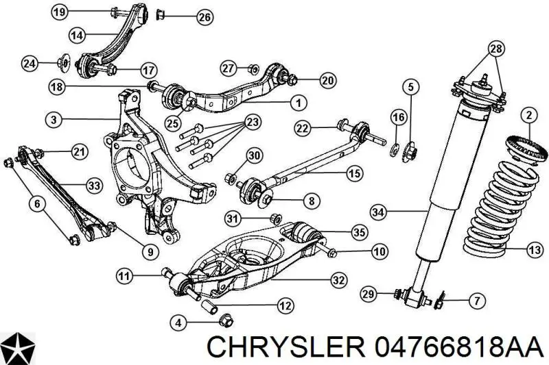 Сайлентблок заднього нижнього важеля на Chrysler Pacifica 
