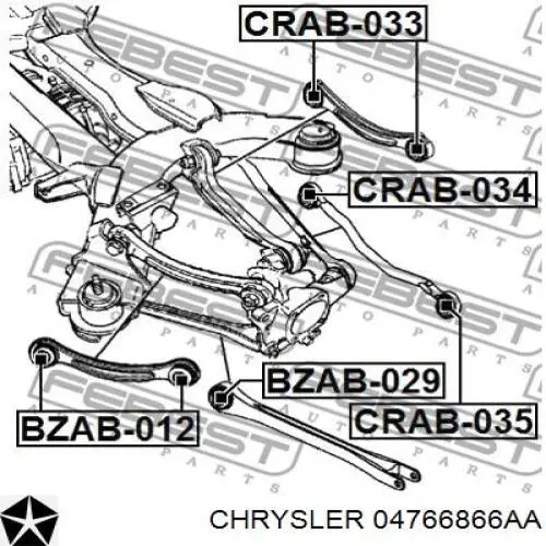 Лінк стабілізатора, заднього Chrysler 04766866AA ціна, від 10.60 USD
