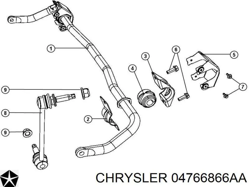 Стійка стабілізатора заднього 04766866AA Chrysler