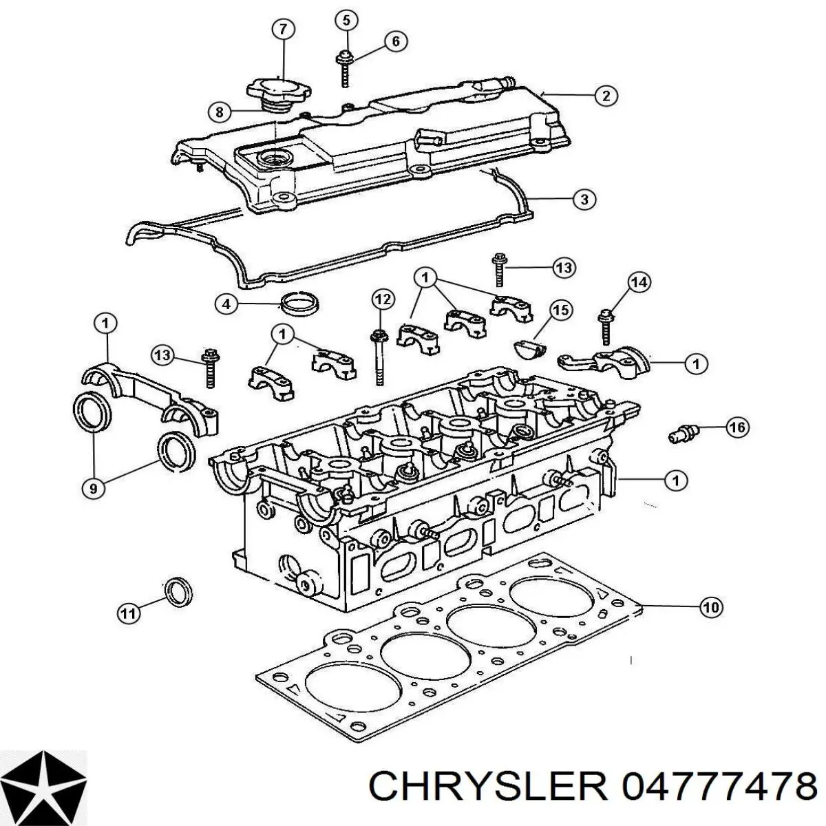 04777478 Chrysler прокладка клапанної кришки двигуна