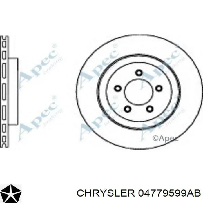 Диск переднього гальма Chrysler 04779599AB ціна, від 63.67 USD