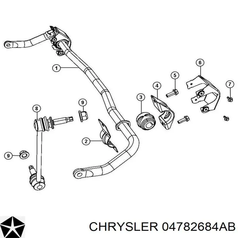 04782684AB Chrysler втулка стабілізатора переднього
