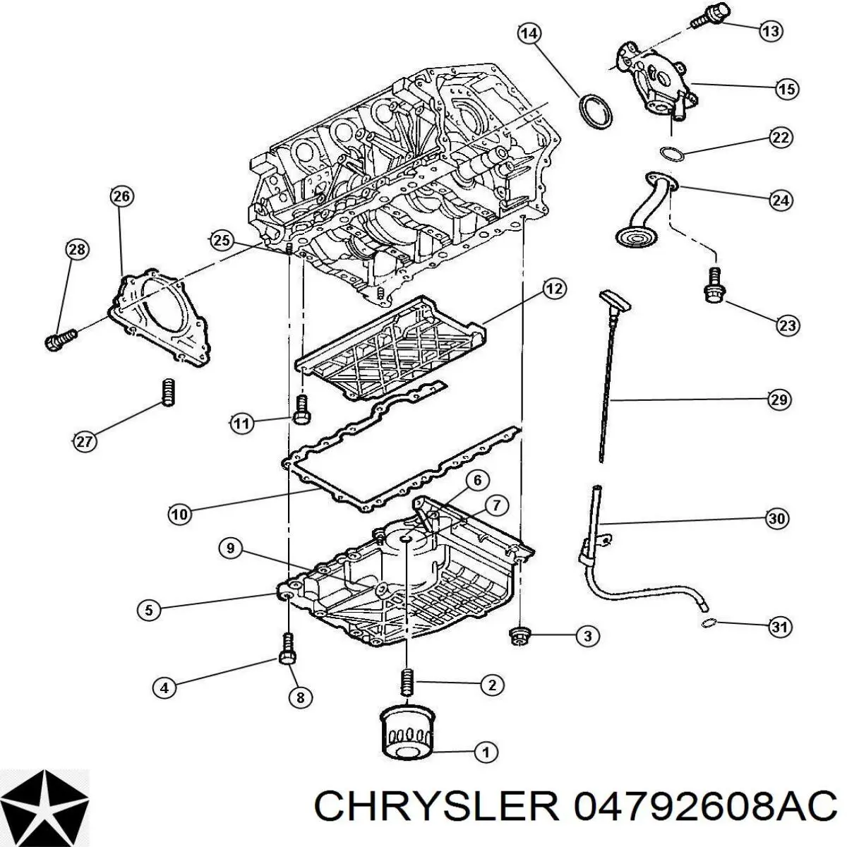 Купити 04792608AC Chrysler Прокладка піддону картера двигуна