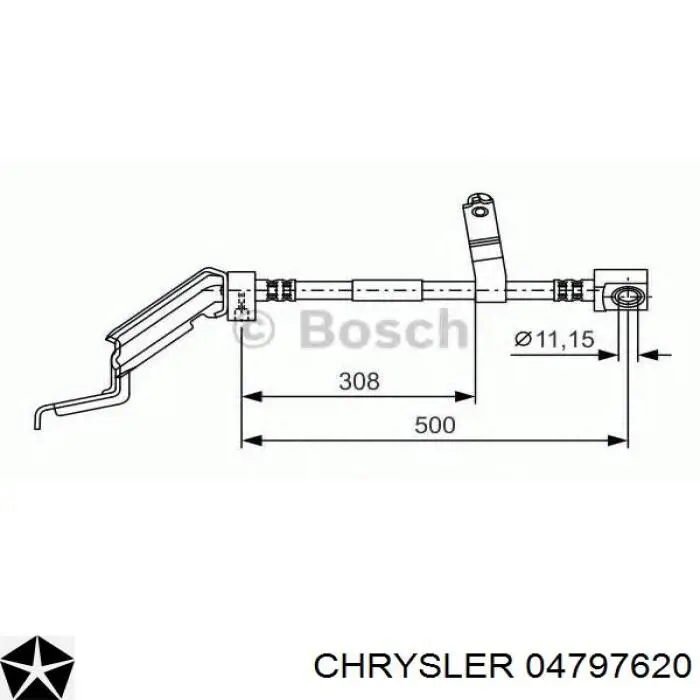 Шланг гальмівний передній, правий ABS SL4832 ціна, від 27.24 USD
